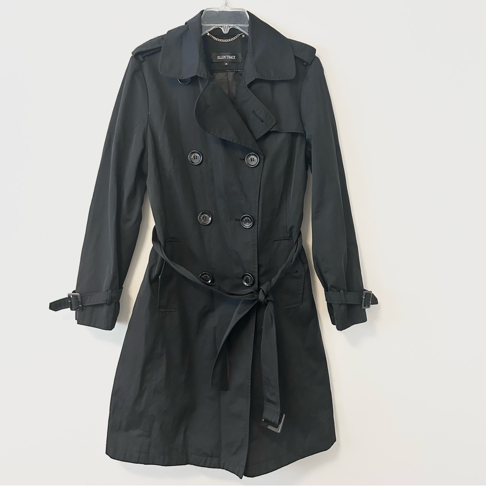 Ellen Tracy Black Belted Coat